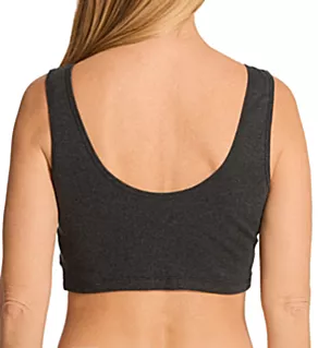 100% Organic Cotton Rib Bra Liner Melange Black 7