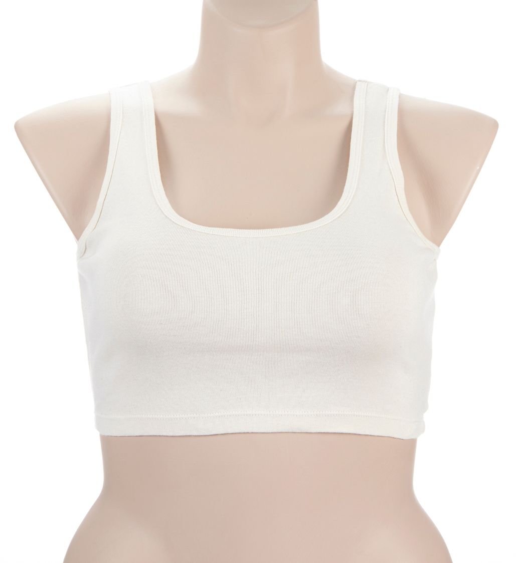 Cottonique 100% Organic Cotton Rib Bra Liner Natural 7  - Image 1