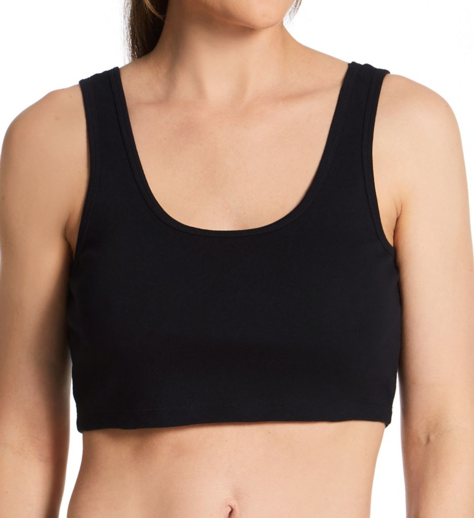 100% Organic Cotton Rib Bra Liner Black 8