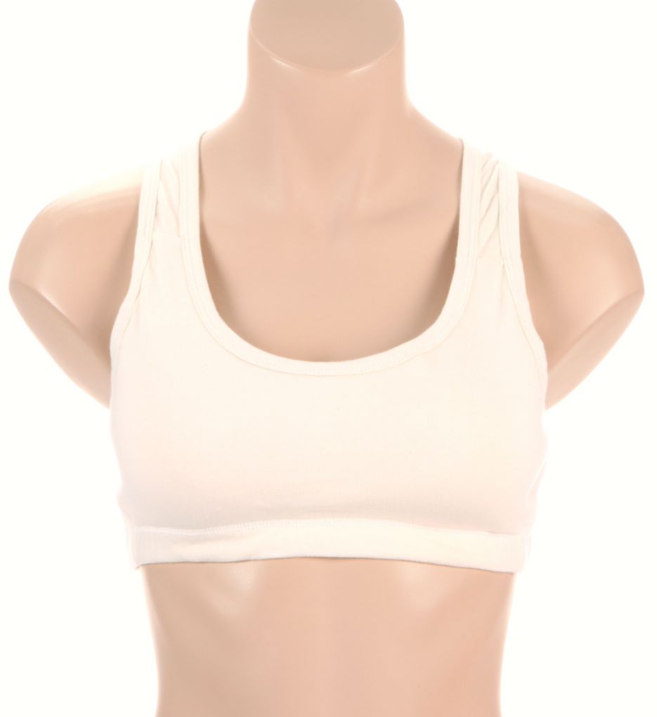 Cottonique Latex Free Organic Cotton Racerback Croptop Bra 2265 - Image 1