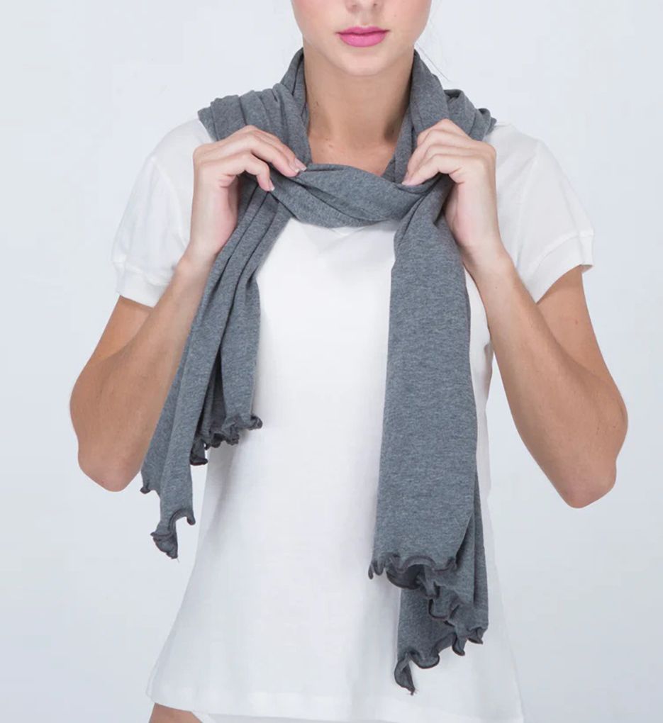 100 Organic Cotton Hypoallergenic Shawl Melange Grey O/S