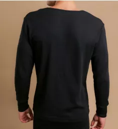 Latex Free Organic Cotton Long Sleeve Thermal Tee BLK S