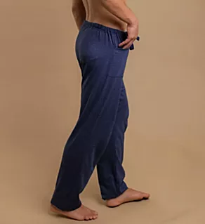 Latex Free Organic Cotton Drawstring Lounge Pant Deep Melange Blue 2X/3X