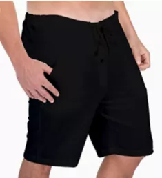 Latex Free Organic Cotton Drawstring Lounge Short Black S/M