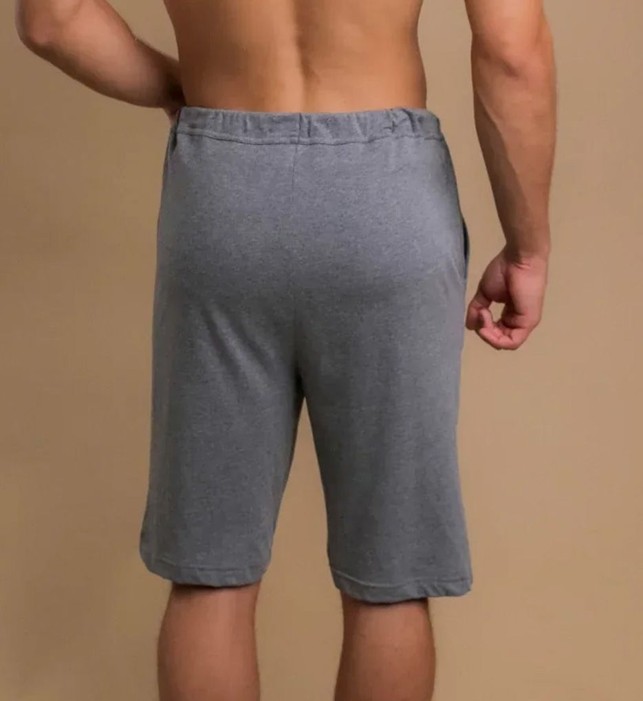 Cottonique Latex Free Organic Cotton Drawstring Lounge Short Heather Grey 2X/3X  - Image 2