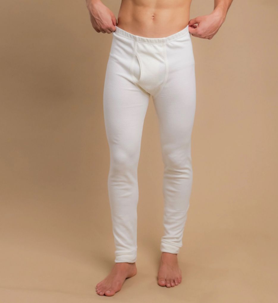 Latex Free Cotton Thermal Long Johns w/ Fly NAT M by Cottonique
