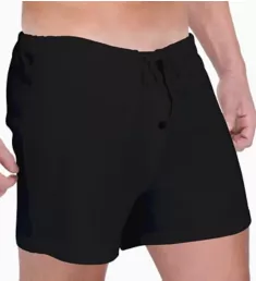 7389946Latex Free Organic Cotton Loose Boxer Short BLK S/M