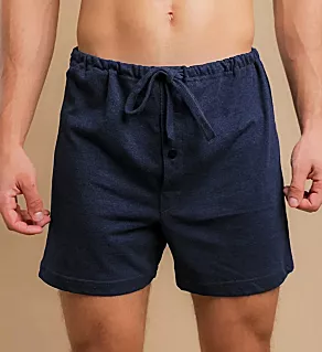Latex Free Organic Cotton Loose Boxer Short Deep Melange Blue 2X/3X
