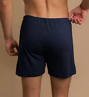 Latex Free Organic Cotton Loose Boxer Short Deep Melange Blue 2X/3X