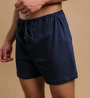 Latex Free Organic Cotton Elasticized Loose Boxer Deep Melange Blue 2XL