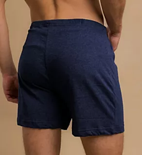 Latex Free Organic Cotton Elasticized Loose Boxer Deep Melange Blue 2XL