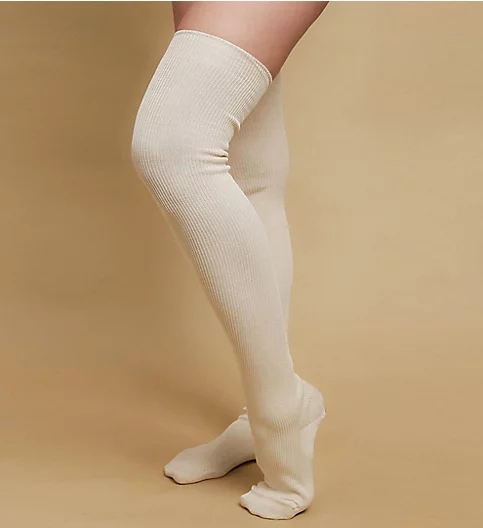 Cottonique Latex-Free 100% Cotton Thigh-High Socks M17716