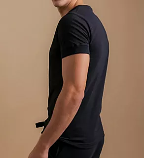 Latex Free Organic Cotton V-Neck T-Shirt BLK S