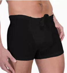 Latex Free Organic Cotton Drawstring Boxer Brief Blk 2XL