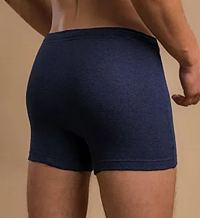 Latex Free Organic Cotton Drawstring Boxer Brief Deep Melange Blue XL