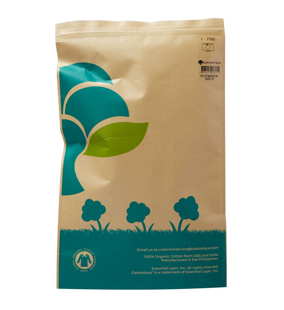 Cottonique Latex Free Organic Cotton Drawstring Boxer Brief M17760 - Image 3