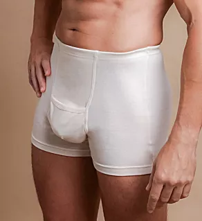 Latex Free Cotton Ribbed Elasticized Boxer Brief NAT S