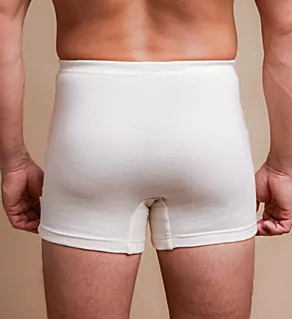 Latex Free Cotton Ribbed Elasticized Boxer Brief NAT S