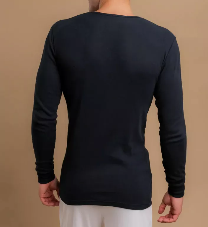 トップス Henley CAMBIO(カンビオ)】Denim Like Drape Henley Neck Concho Button