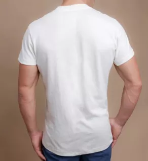 Latex Free Organic Cotton Henley T-Shirt Natural L