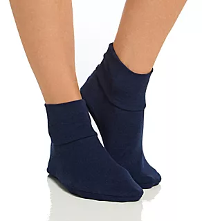 Latex Free Organic Cotton Booties - 2 Pack Deep Melange Blue S