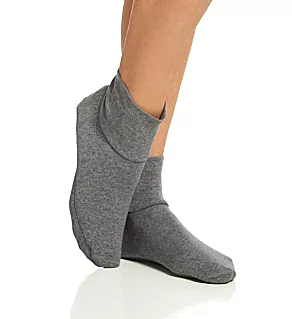 Latex Free Organic Cotton Booties - 2 Pack Heather Grey S