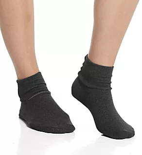 Latex Free Organic Cotton Booties - 2 Pack Melange Black M