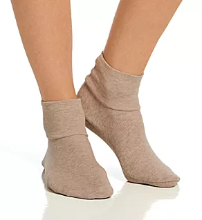 Latex Free Organic Cotton Booties - 2 Pack Pebble Melange Brown S