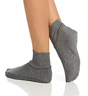 Latex Free Organic Cotton Booties - 2 Pack Heather Grey S