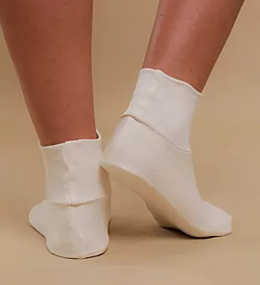 Latex Free Organic Cotton Booties - 2 Pack Natural L