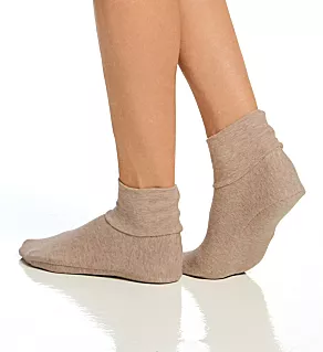 Latex Free Organic Cotton Booties - 2 Pack Pebble Melange Brown S