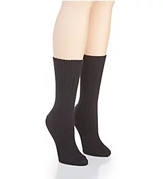 Latex Free Organic Cotton Socks - 2 Pack Black S