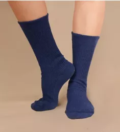 Latex Free Organic Cotton Socks - 2 Pack Melange Blue S