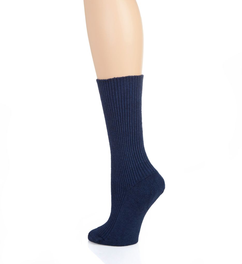Cottonique Latex Free Organic Cotton Socks - 2 Pack Melange Blue XL  - Image 2