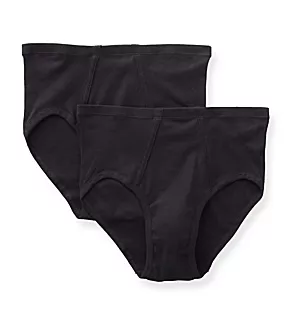 Latex Free Organic Cotton Briefs - 2 Pack Blk L