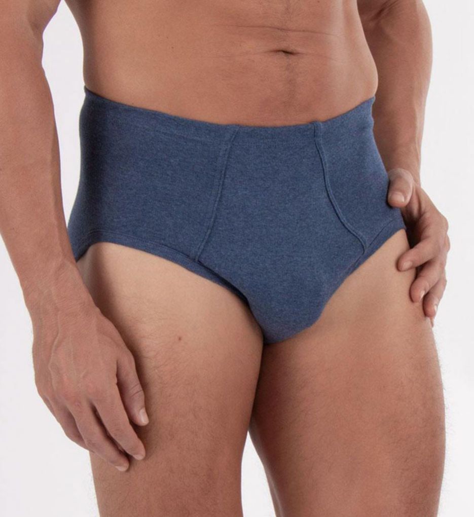 Cottonique Men's Hypoallergenic Ribbed Drawstring Boxer Brief with Fly Made  from 100% Organic Cotton