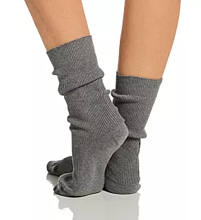 Latex Free Organic Cotton Crew Socks - 2 Pack Heather Grey XL