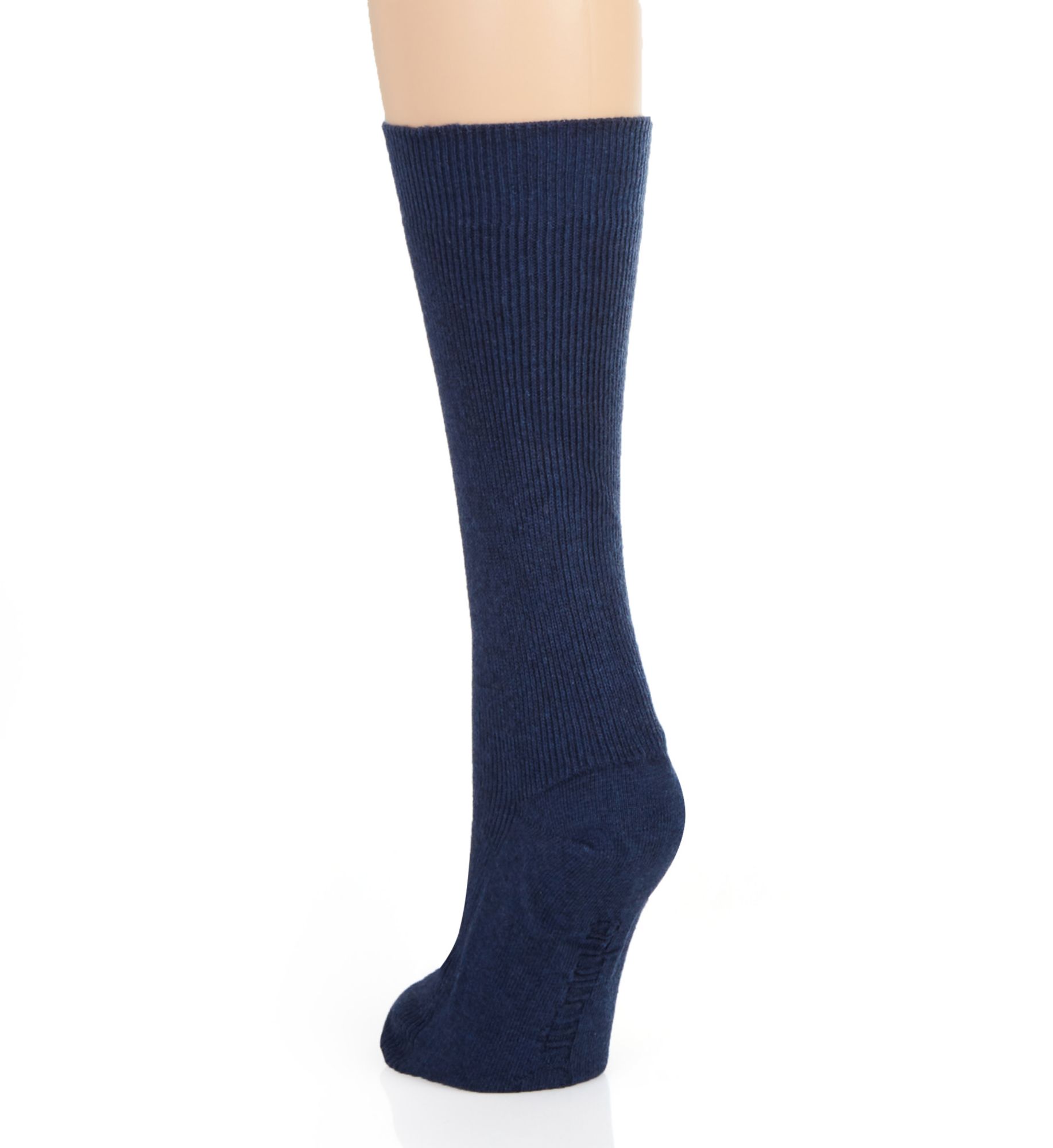 Cottonique Latex Free Organic Cotton Crew Socks - 2 Pack Melange Blue XL  - Image 2