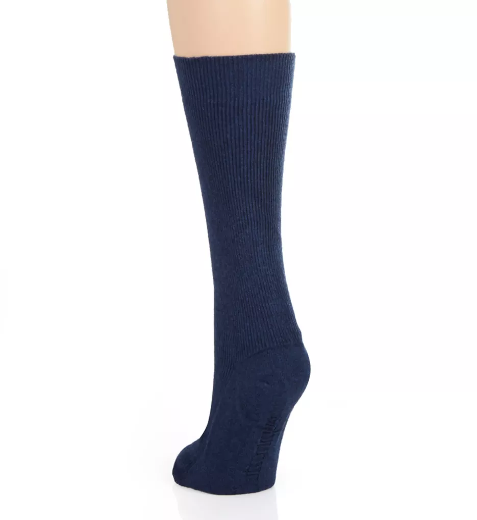 Latex Free Organic Cotton Crew Socks - 2 Pack Melange Blue S