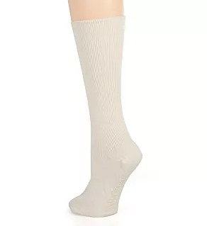 Latex Free Organic Cotton Crew Socks - 2 Pack Natural S