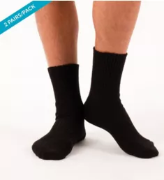 Elite Elastic-Free Organic Cotton Socks - 2 Pack BLK L