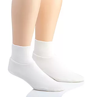 Latex Free Organic Cotton Socks - 2 Pack natwht L
