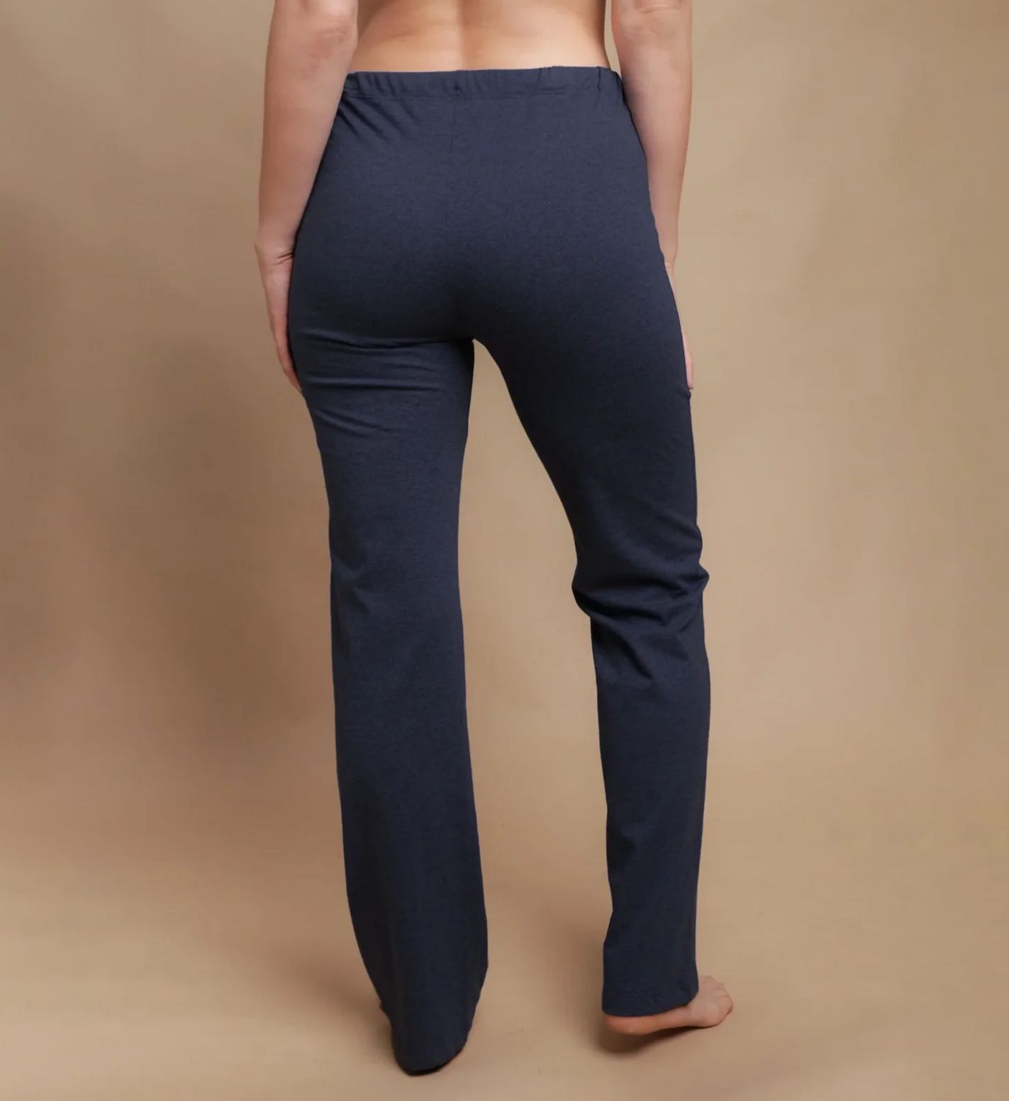 Cottonique Latex Free Organic Cotton Drawstring Lounge Pant Deep Melange Blue 7  - Image 2