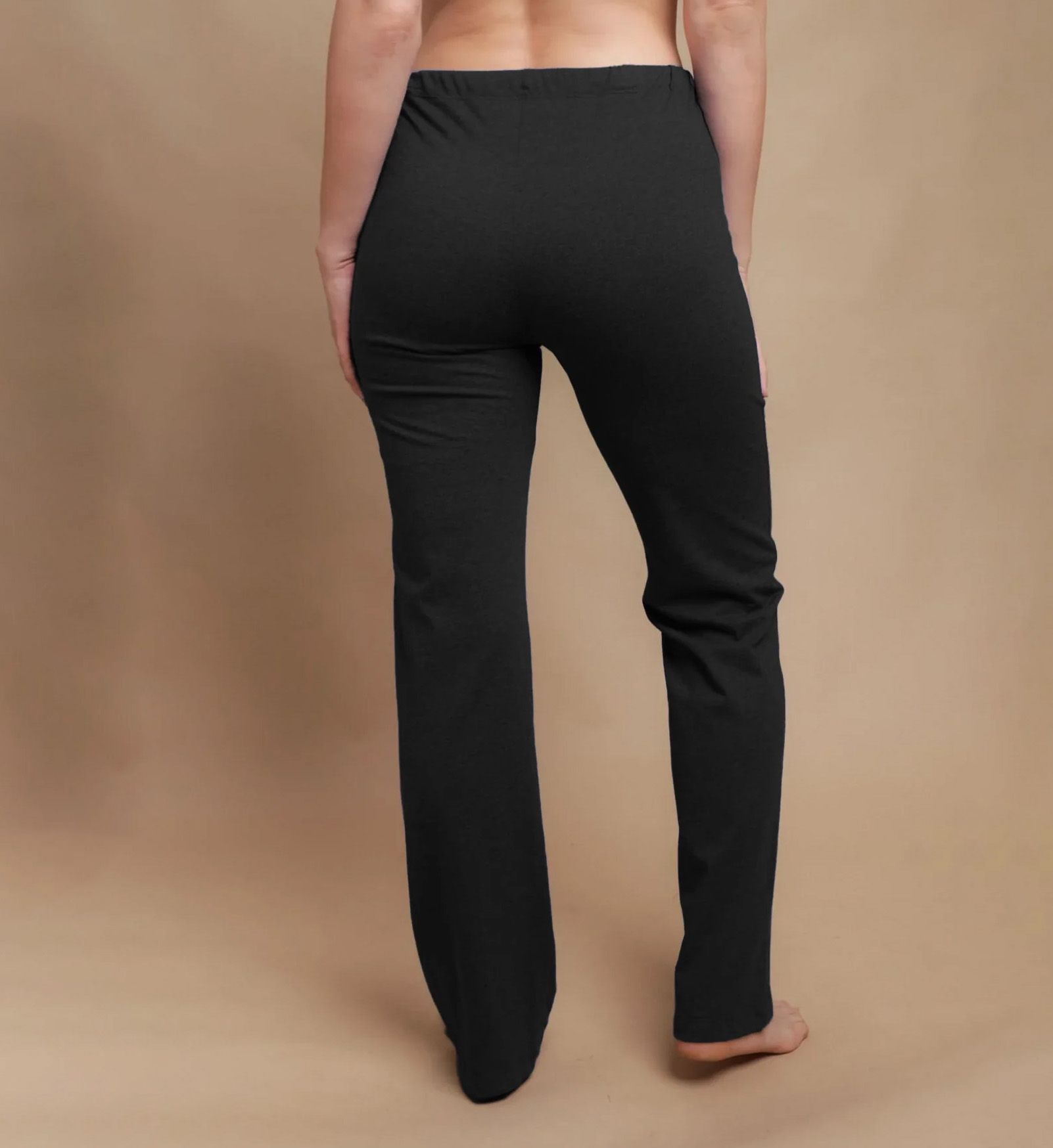 Cottonique Latex Free Organic Cotton Drawstring Lounge Pant Melange Black 9  - Image 2