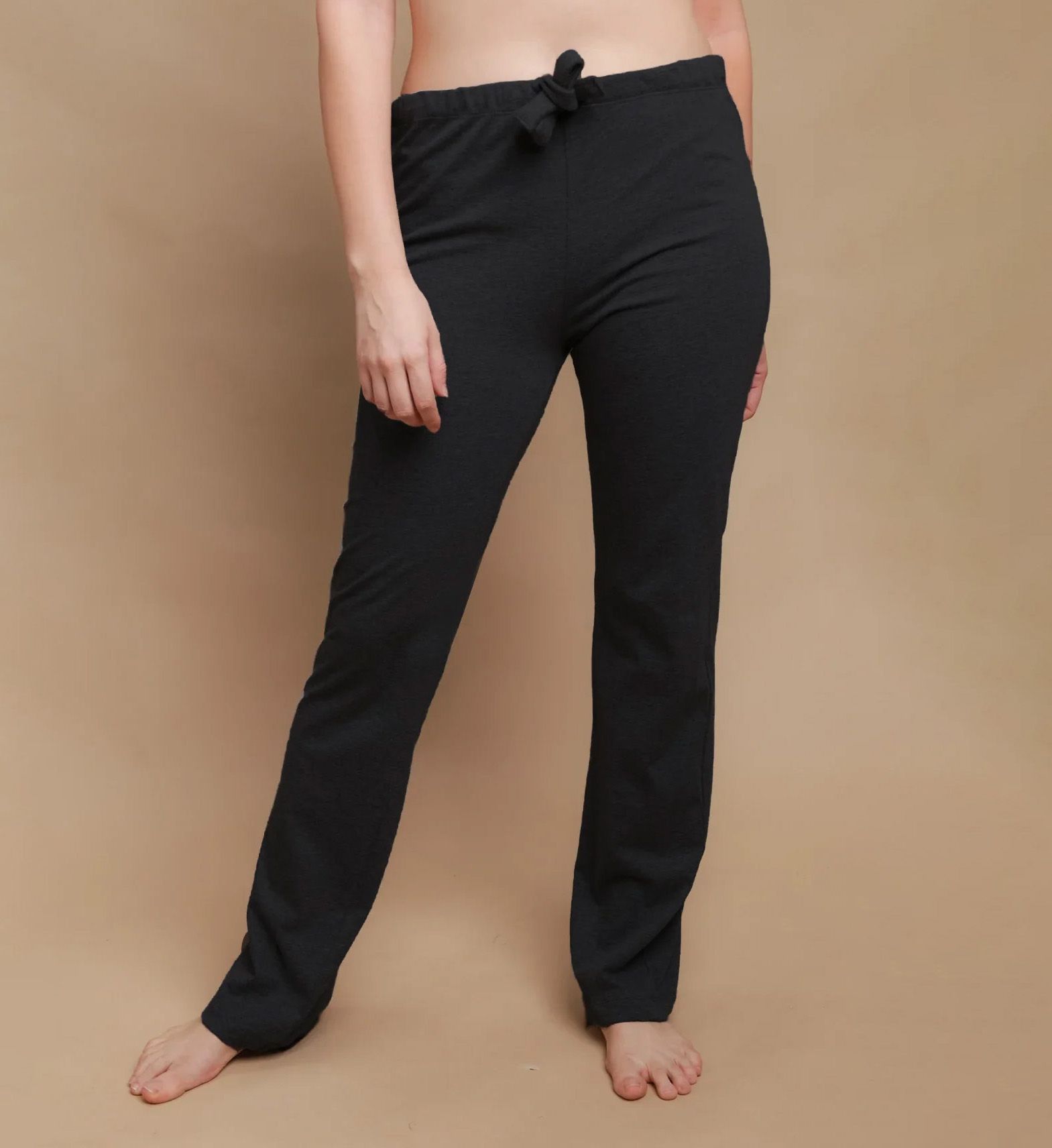 Cottonique Latex Free Organic Cotton Drawstring Lounge Pant Melange Black 9  - Image 1