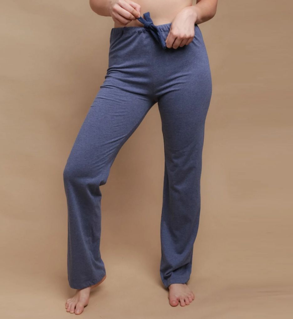 Women's Cottonique W12215 Latex Free Organic Cotton Slimfit Pullover Bra  (Melange Blue 5)