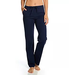 Latex Free Cotton Drawstring Sleep Pant w/ Pockets Deep Melange Blue 8