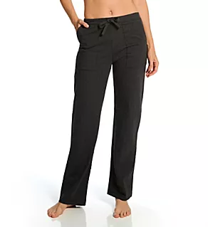 Latex Free Cotton Drawstring Sleep Pant w/ Pockets Melange Black 8