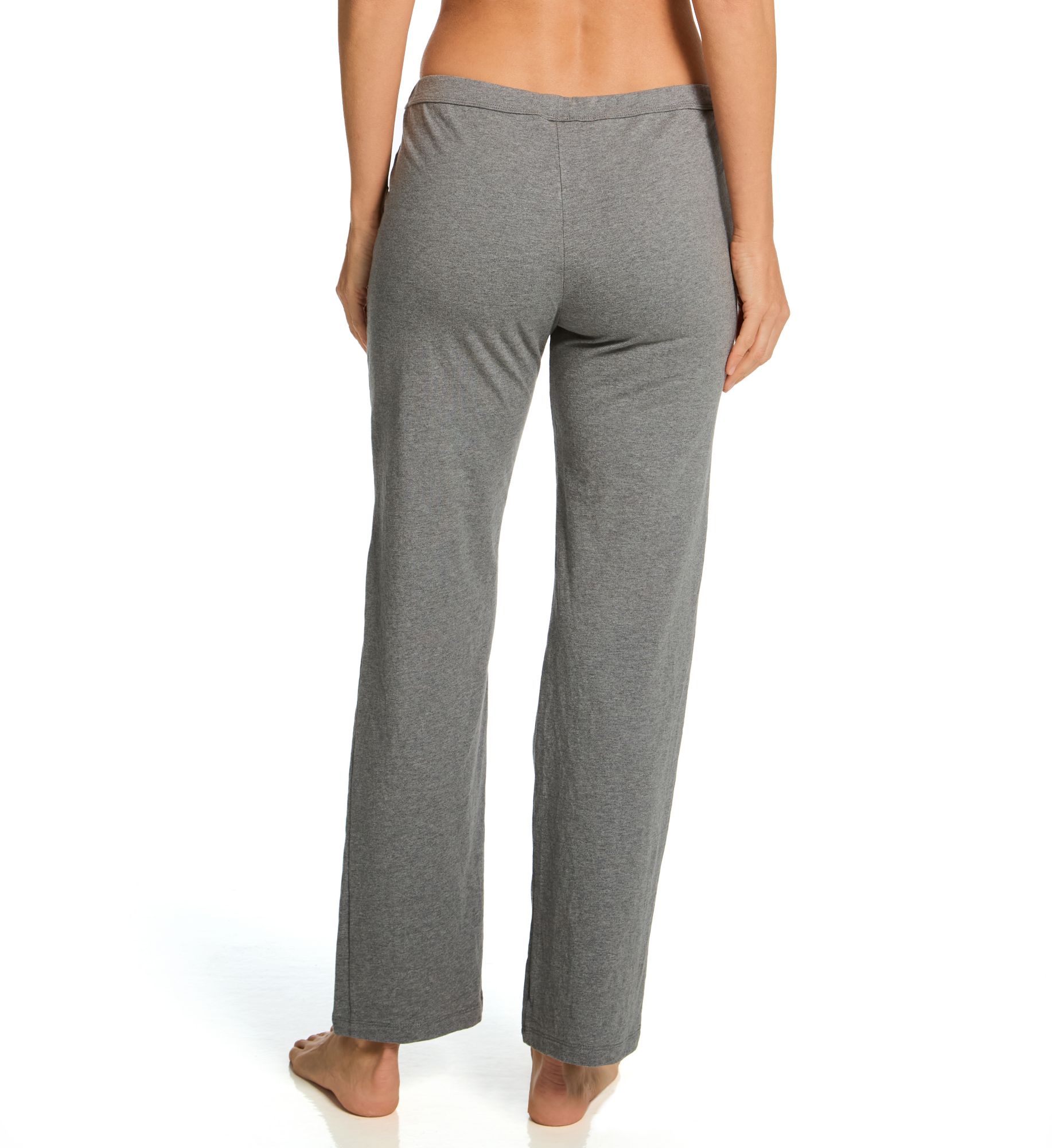 Cottonique Latex Free Cotton Drawstring Sleep Pant w/ Pockets Heather Grey 7  - Image 2