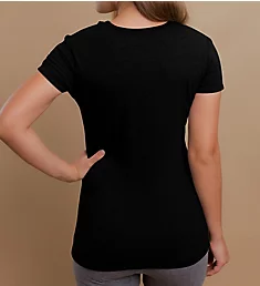 Latex Free Organic Cotton Cap Sleeve T-Shirt Black 6